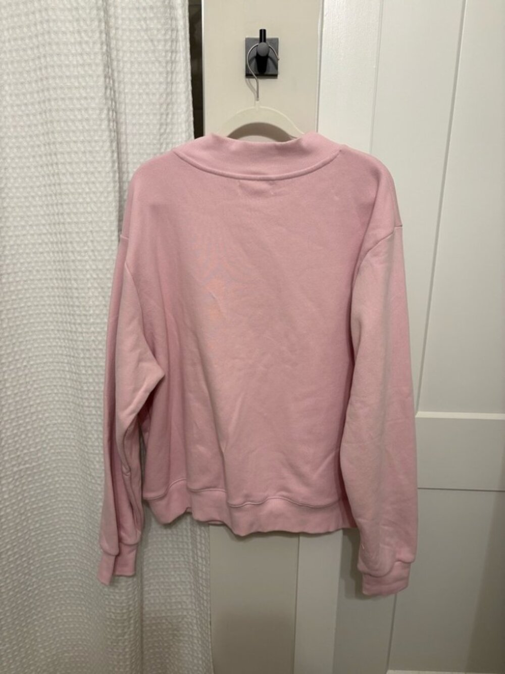 NWT Parke Baby Pink Varsity Mock Neck Cozy Sweatshirt - Picture 2 of 3